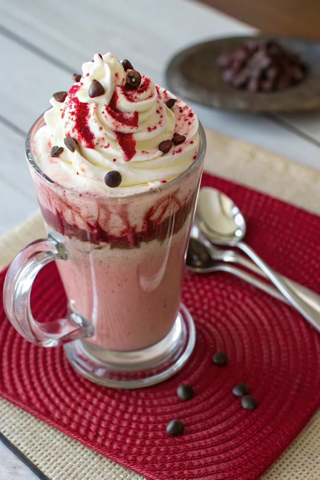 Crimson Velvet Latte: Sophistication in every drop