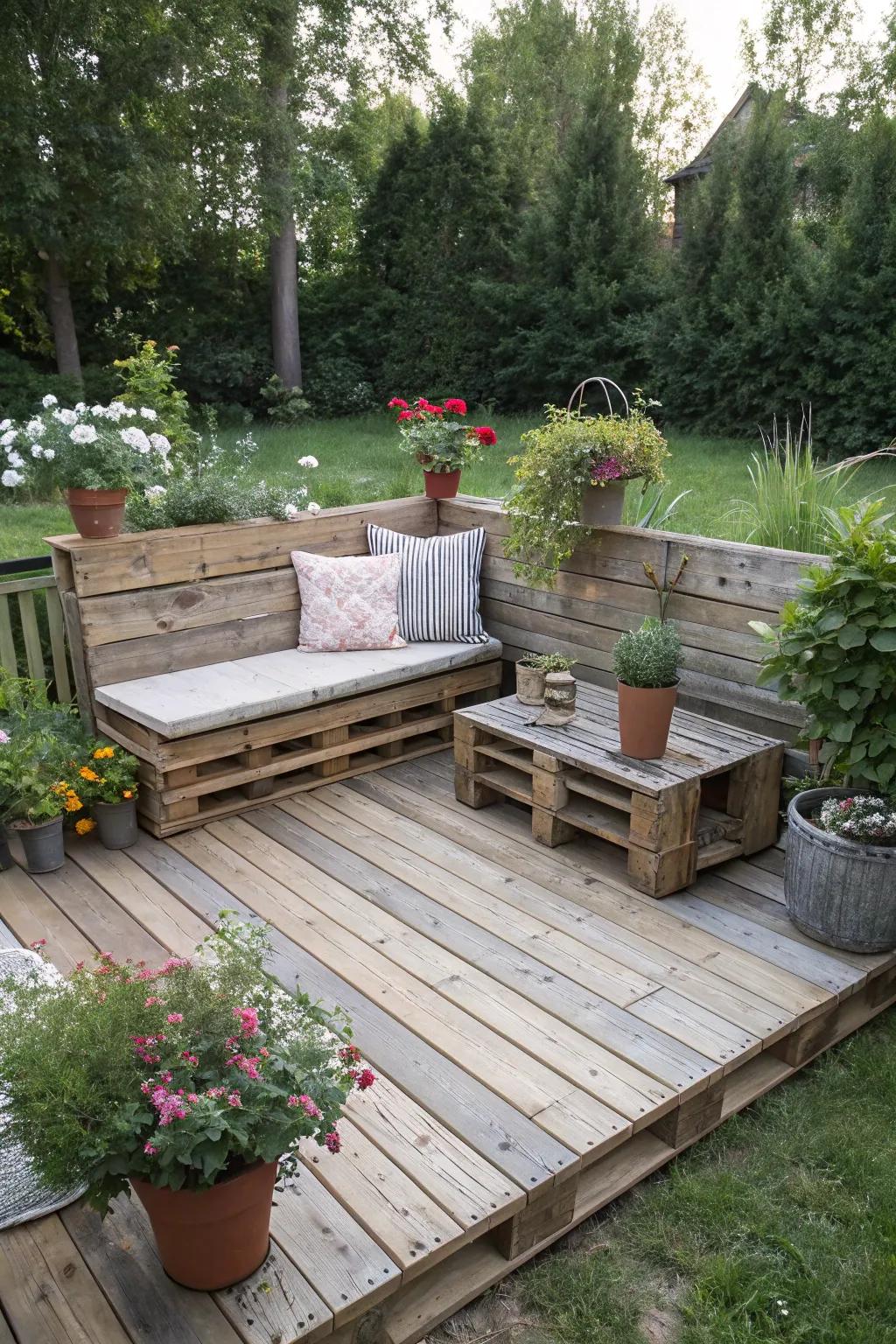 Transform a corner of your backyard with a DIY patio or deck.