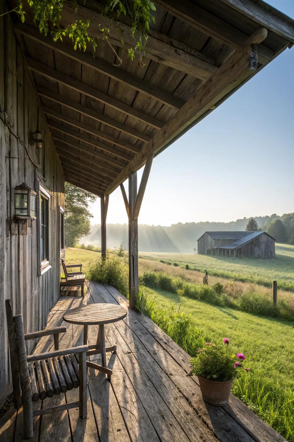 A charming porch-style overhang for peaceful mornings.