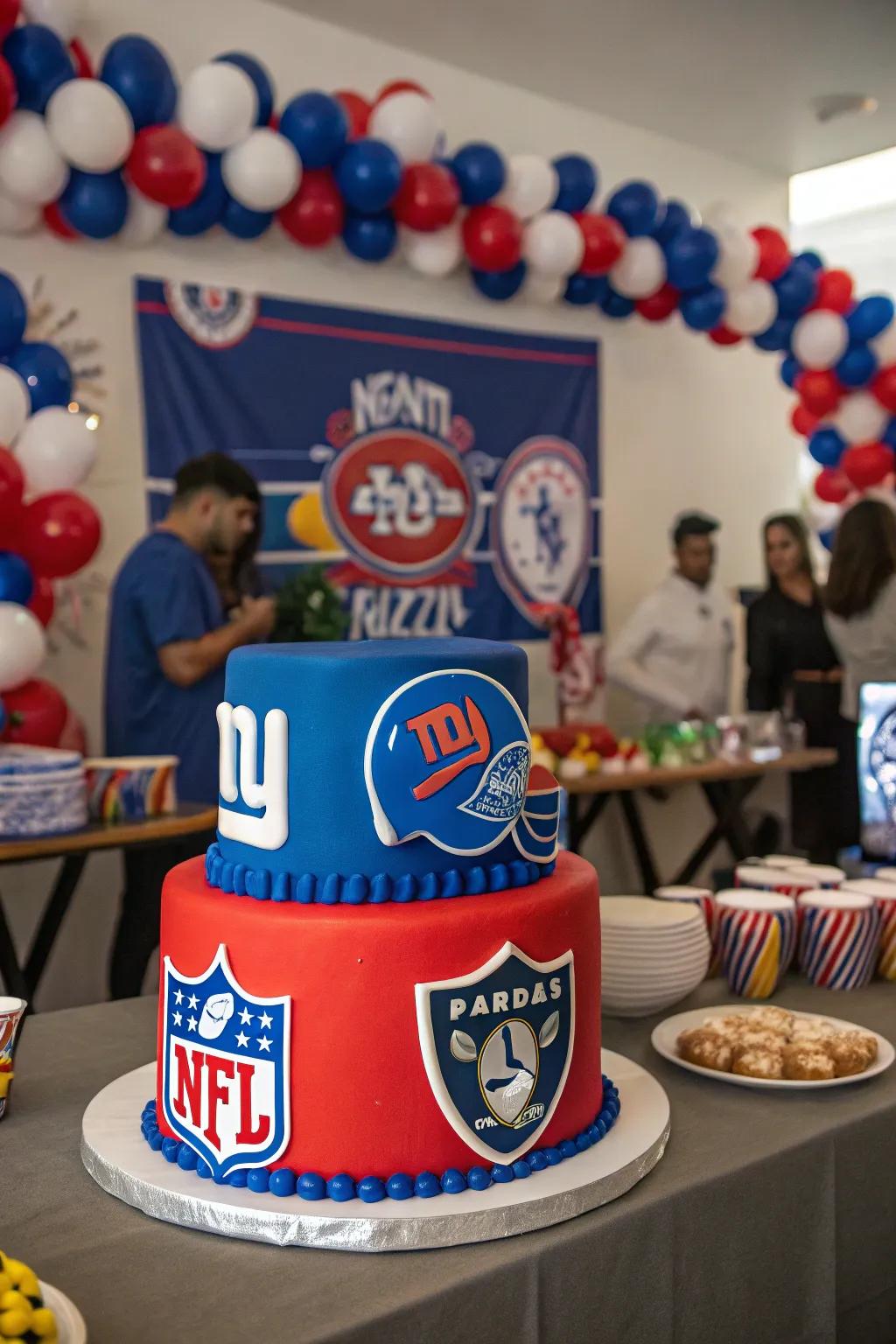 A team spirit cake that proudly displays your favorite colors and logos.