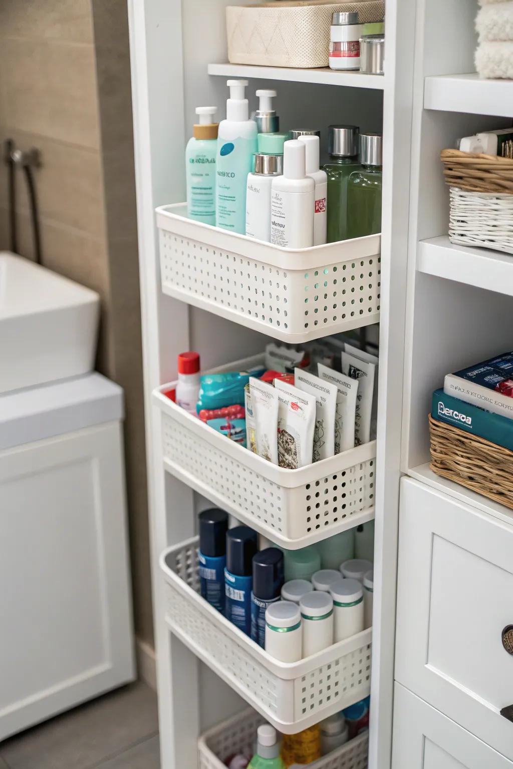Vertical storage helps you make the most of limited space.