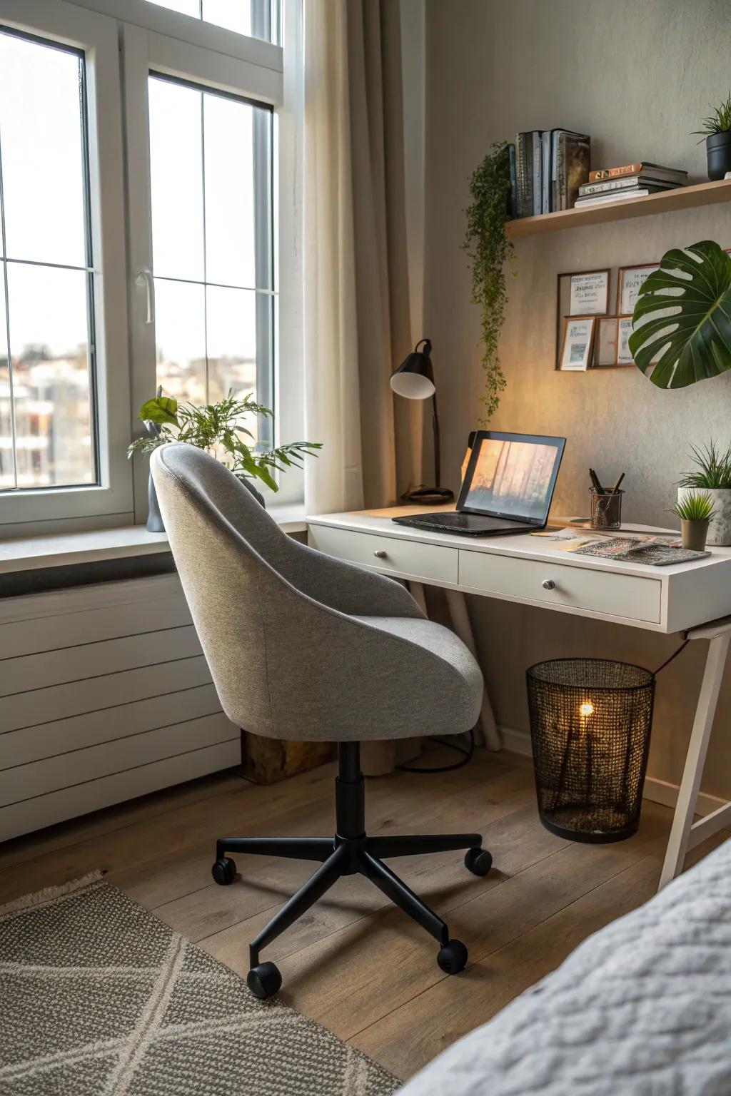 Swivel chairs infuse modern functionality into your bedroom, adapting to your every move.