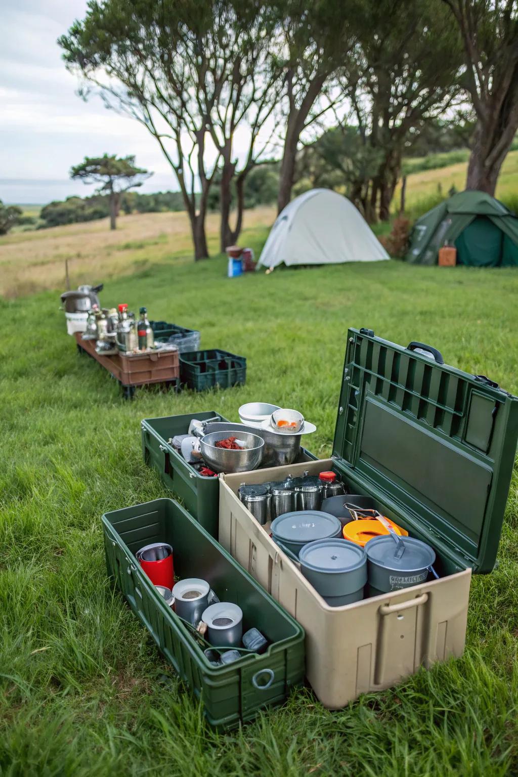 Effective storage options for your outdoor cooking arrangement.