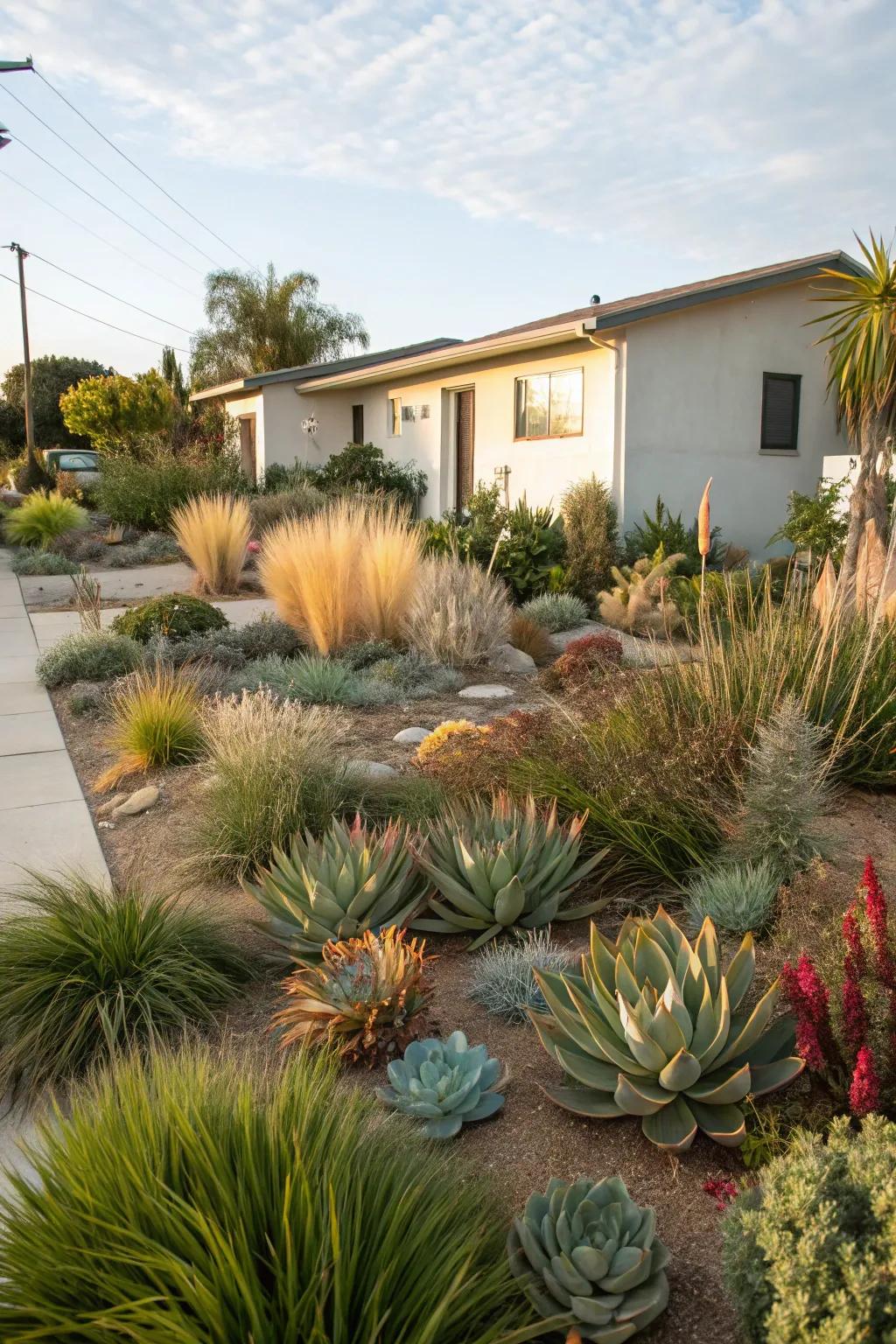 Drought-resistant plants are perfect for a low-maintenance yard.