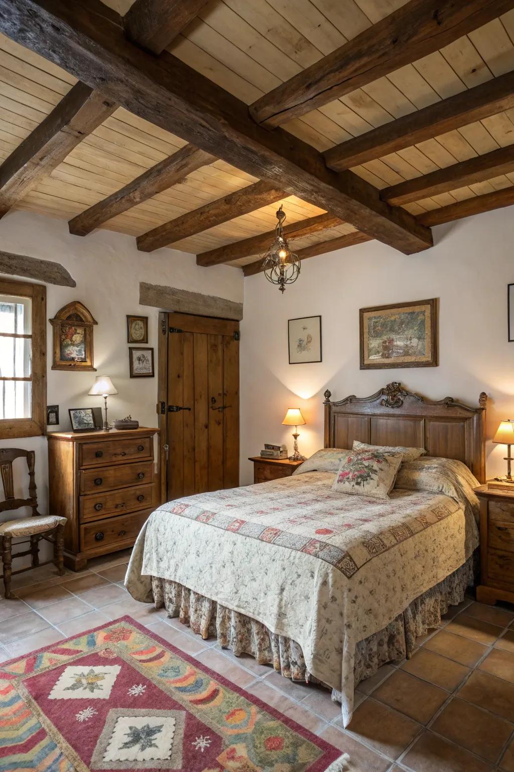 Rustic charm adds warmth and character to your bedroom.