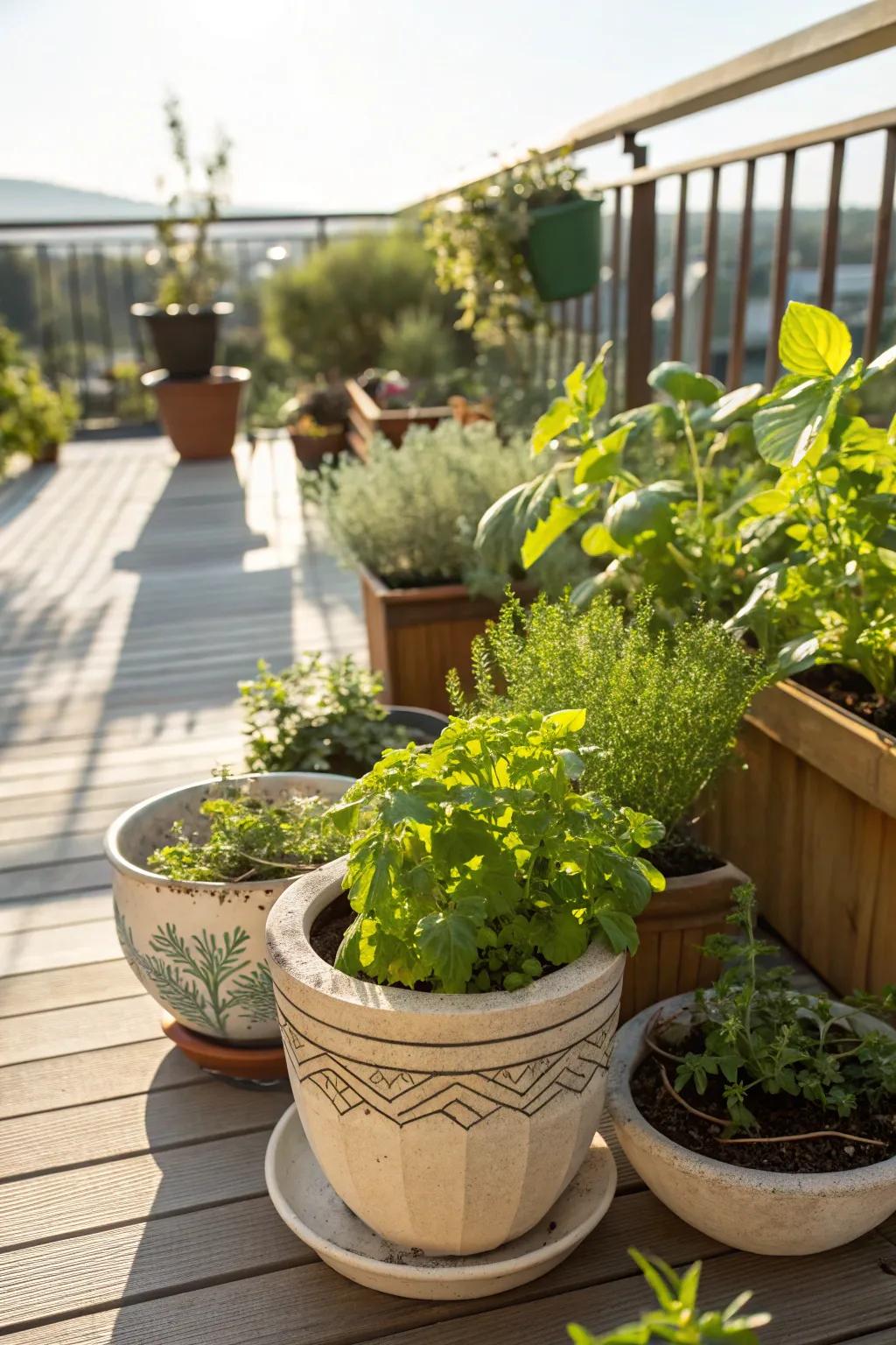 Enjoy adaptable gardening with diverse containers.