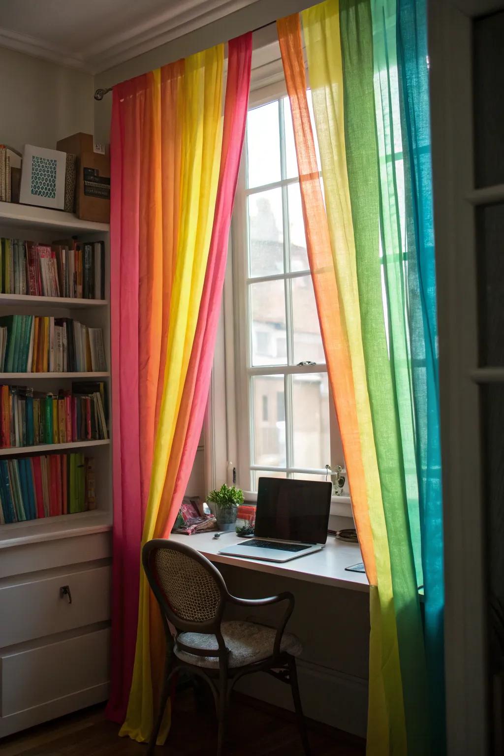 Bring a playful essence to your area with paper curtains.