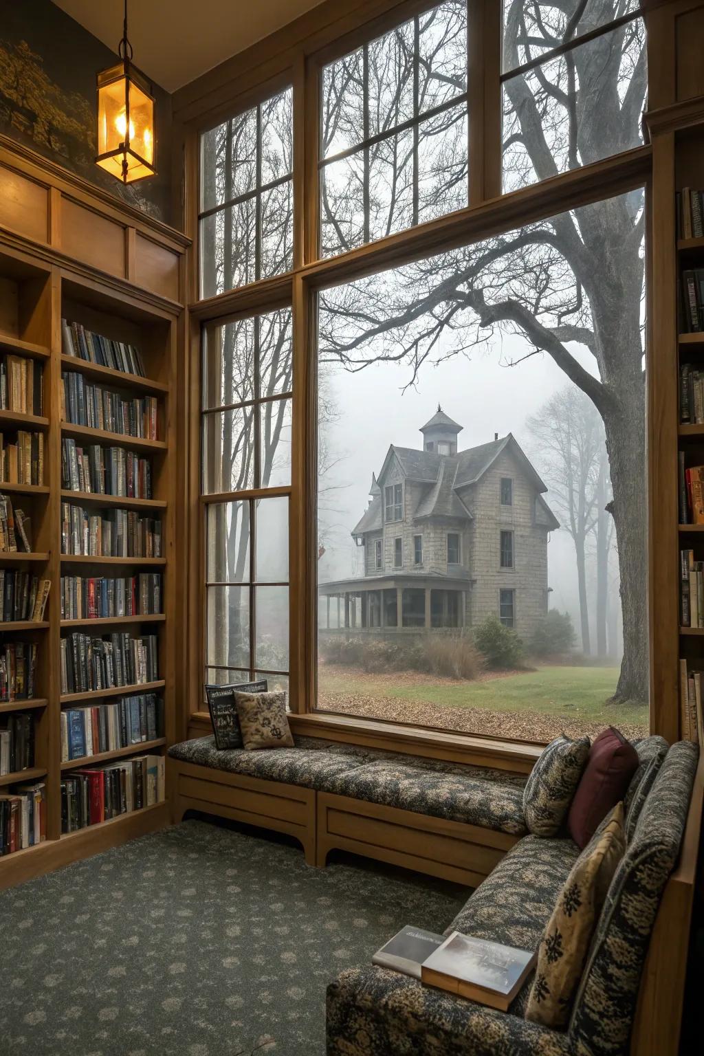 Haunted viewports instill a spine-chilling aura.