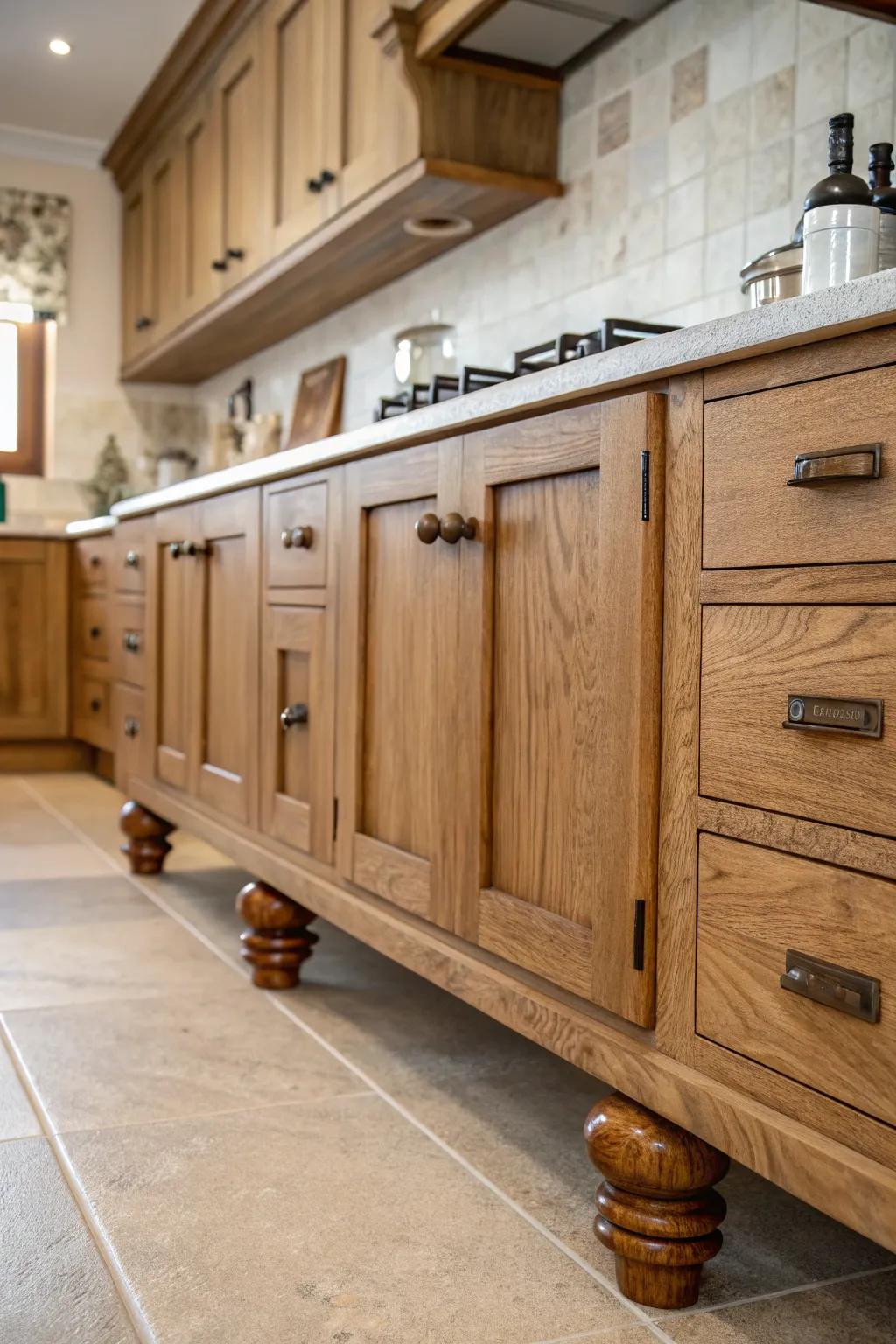 Unrefined timber supports imbue culinary spaces with natural charisma.