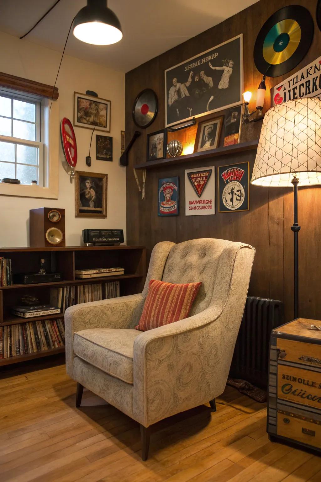Create a nostalgic atmosphere with a nostalgic gathering seat.
