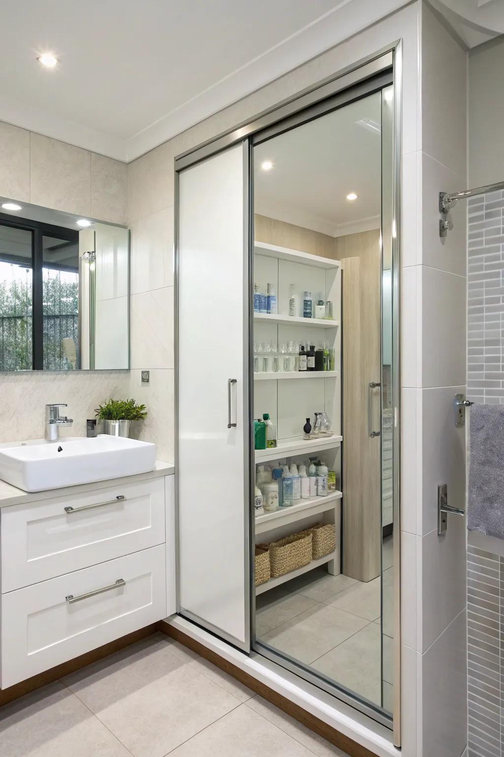 Sliding doors offer a modern fix that saves on space.