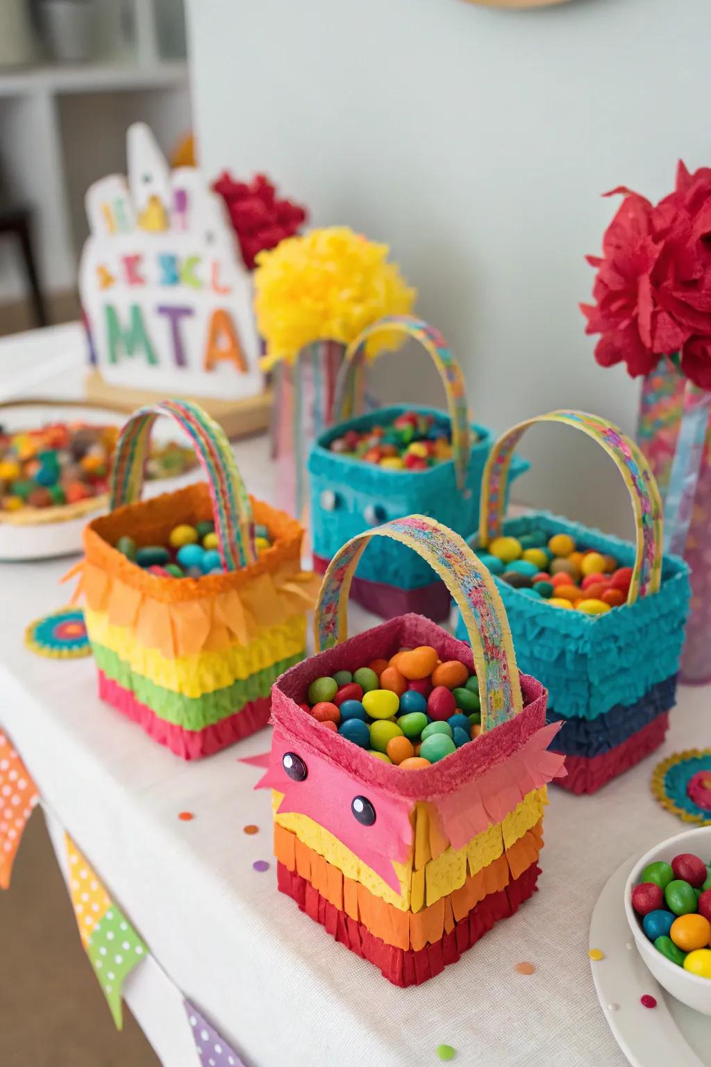 Mini piñatas provide an entertaining and playful element to any party.