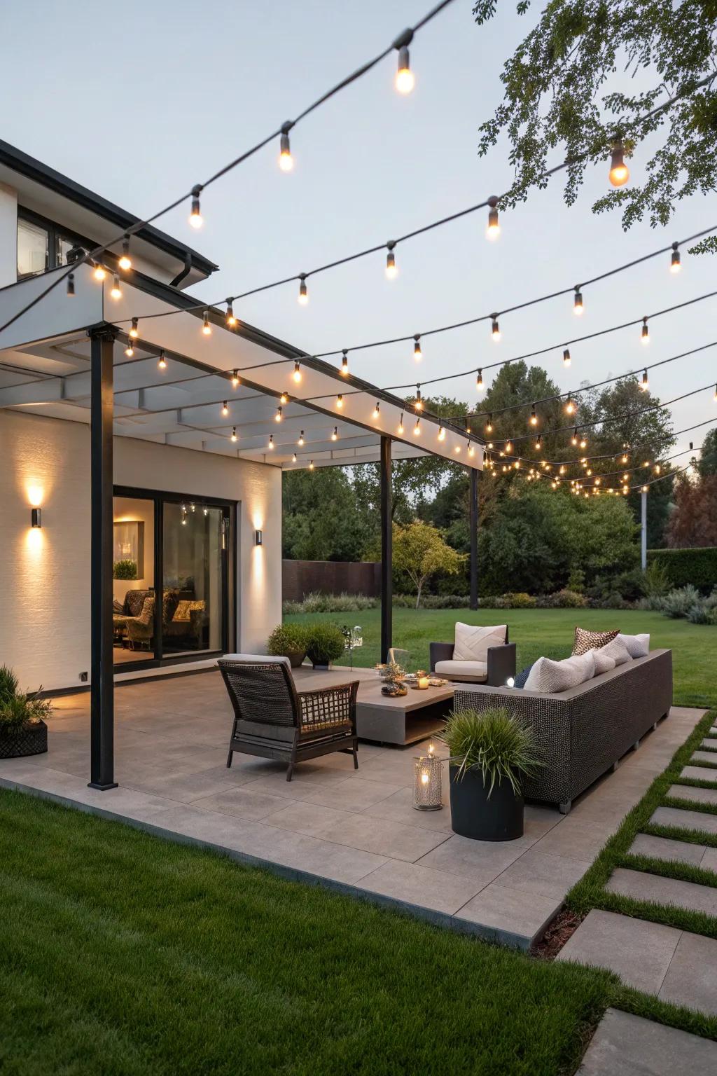 Let atmospheric illumination brighten your evenings outdoors.
