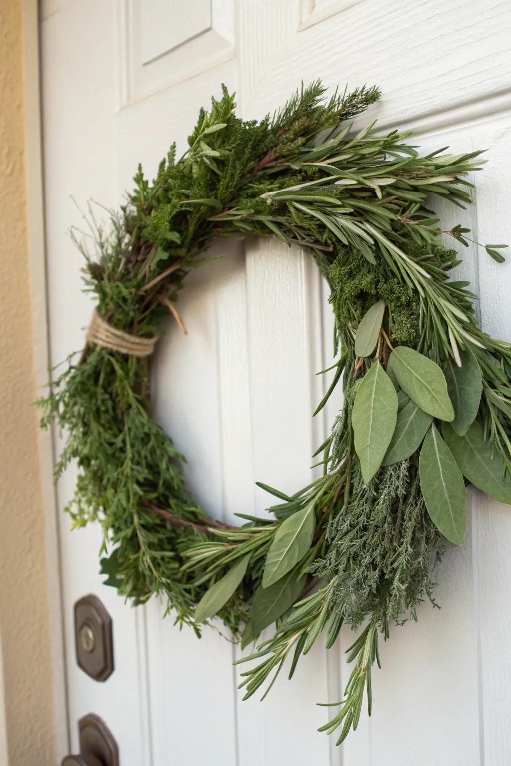 A herbal wreath that adds both beauty and fragrance to your home.
