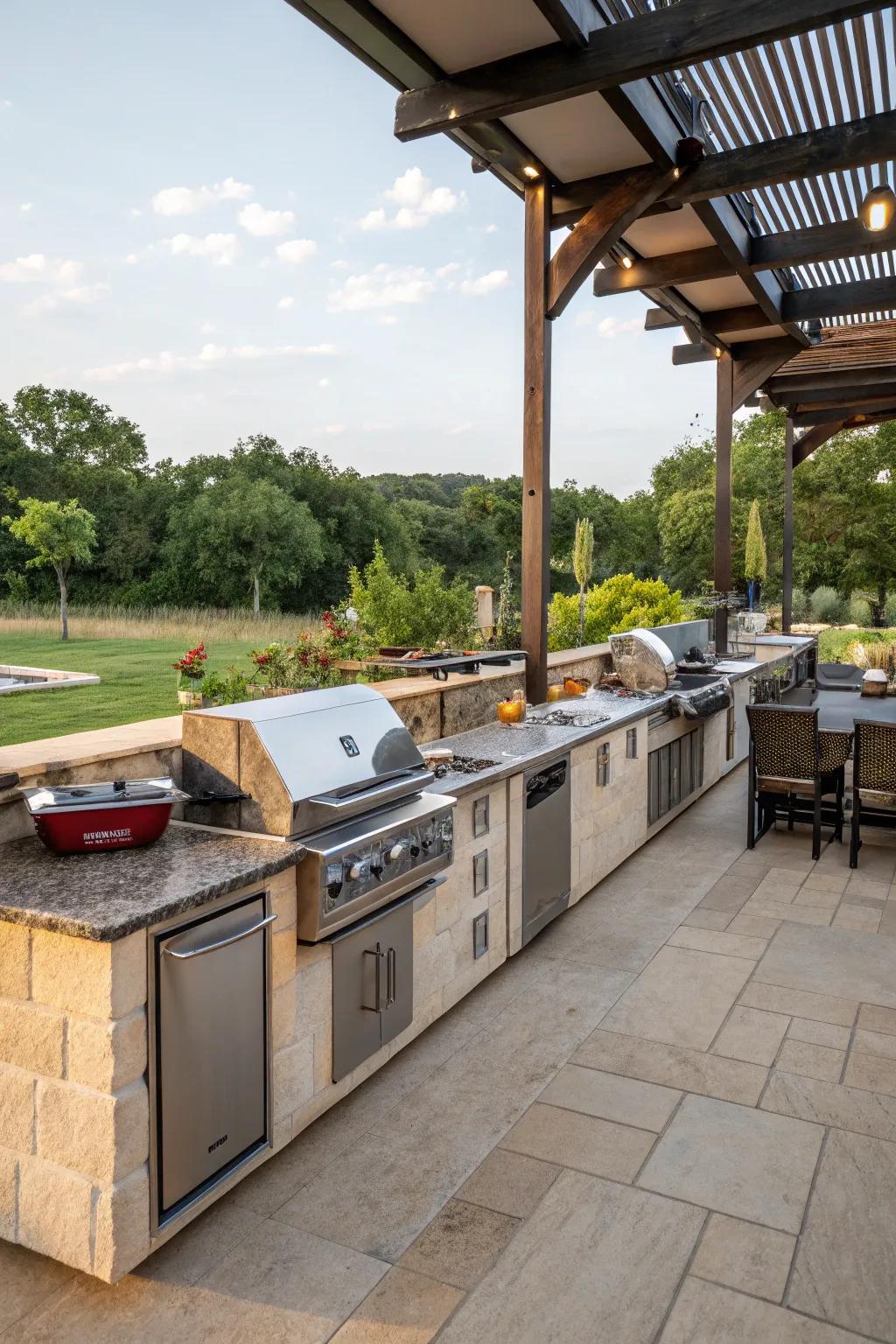 Functional counter space enhances your BBQ experience.