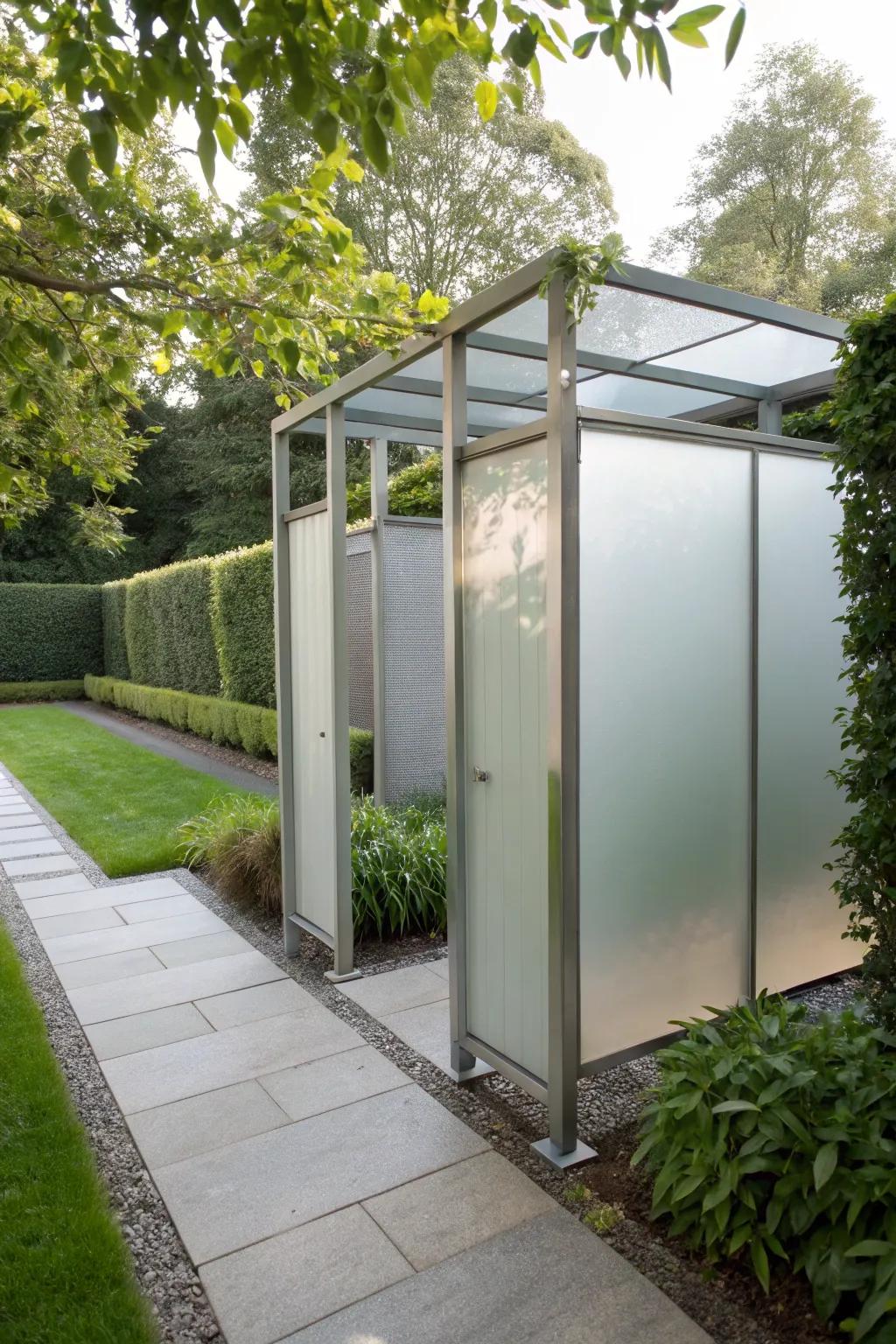 Elegant and contemporary, this metal frame harmonizes perfectly in a minimalist garden.