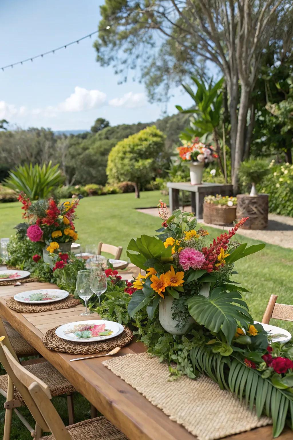 Lush floral centerpieces bring nature's beauty to the table.