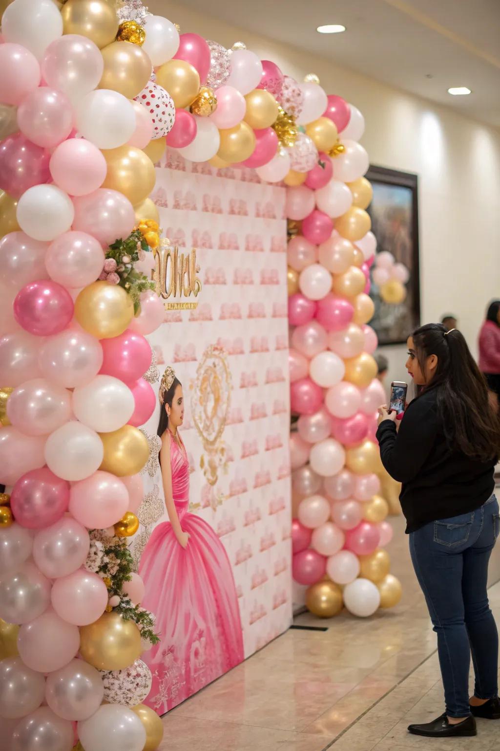 A themed balloon backdrop made for encapsulating exceptional moments.