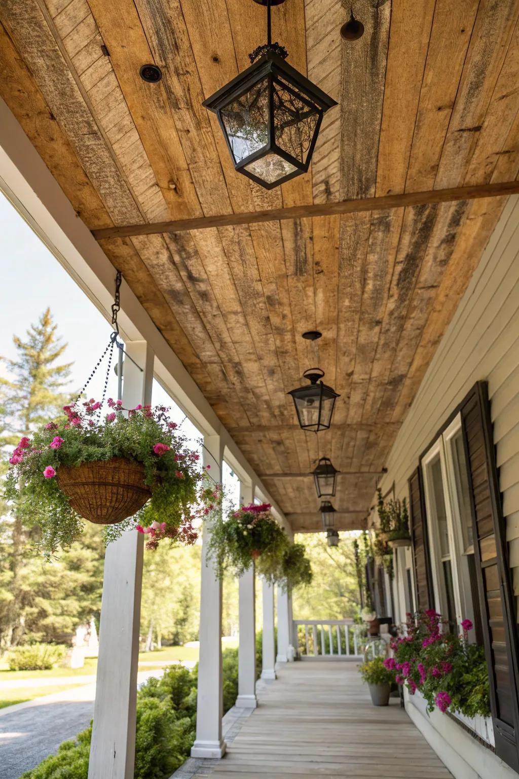 Genuine timber planks deliver a consistent countryside atmosphere.