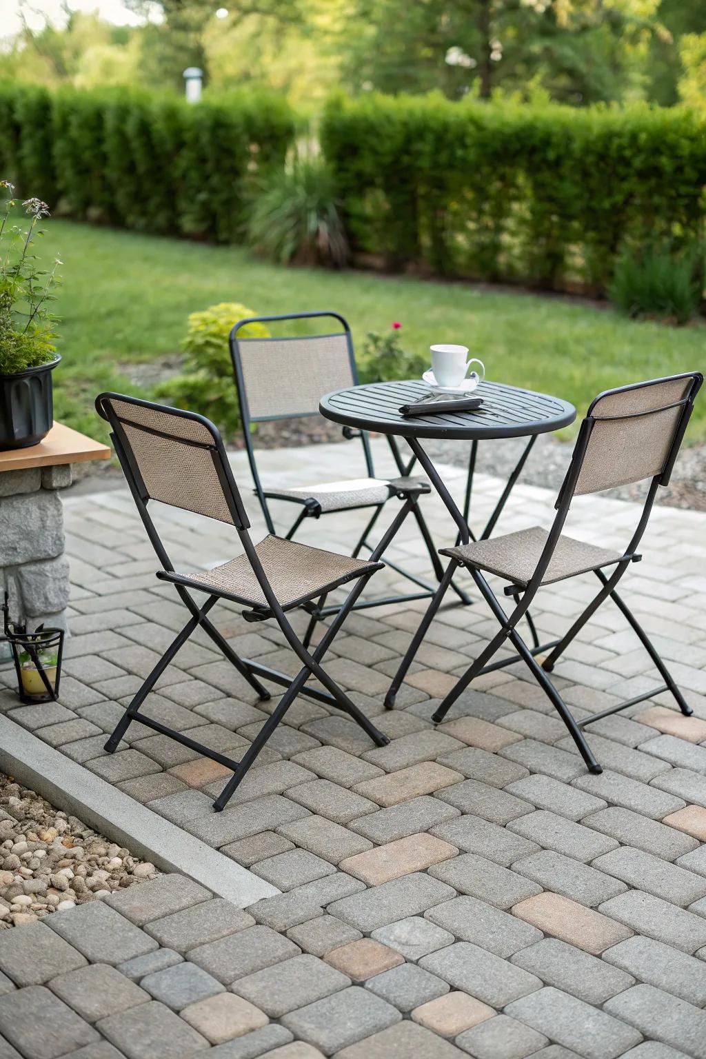 Flexible furniture that conforms to your patio's requisites.