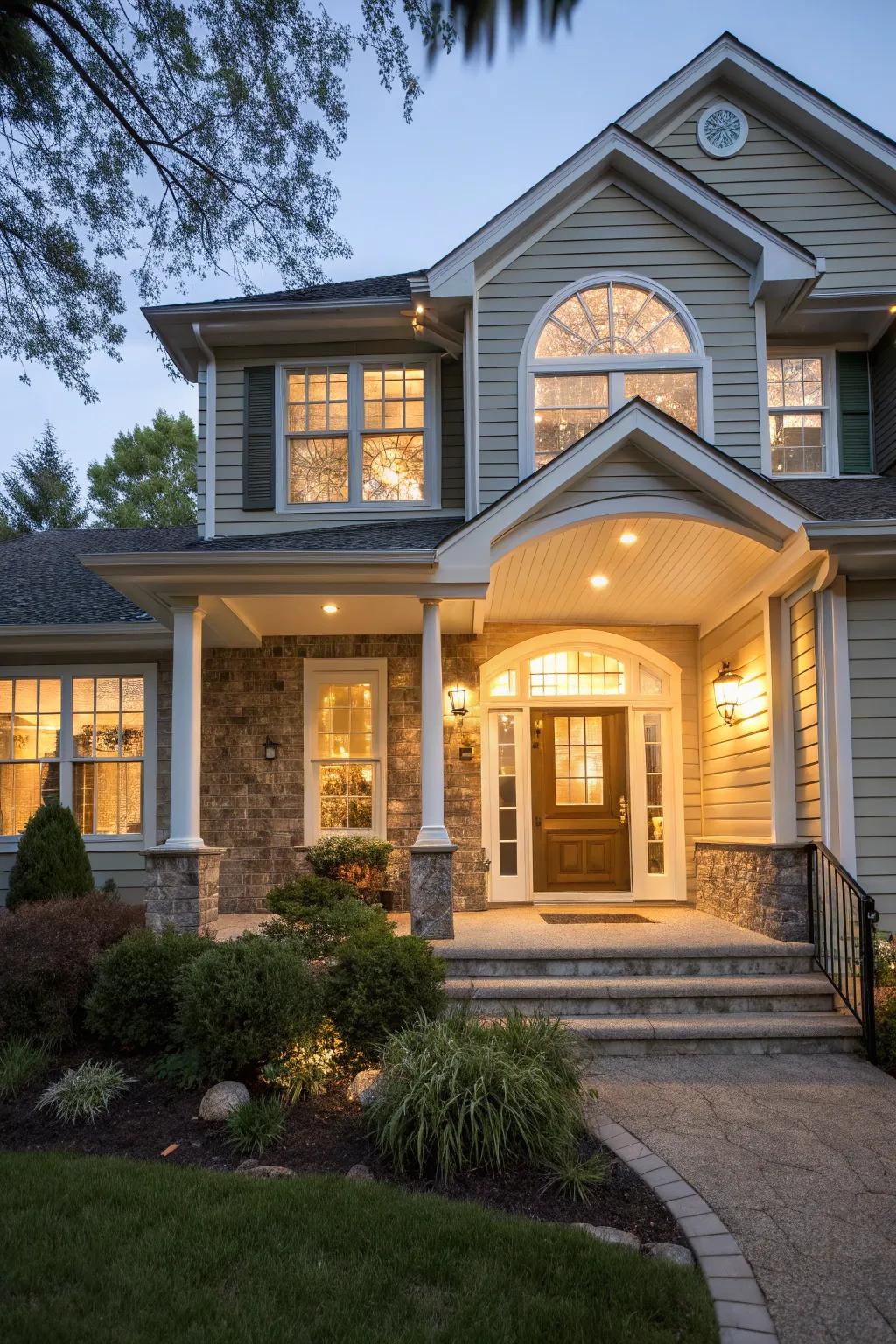 Auxiliary panels and fanlights enhance both luminosity and flair at your doorway.