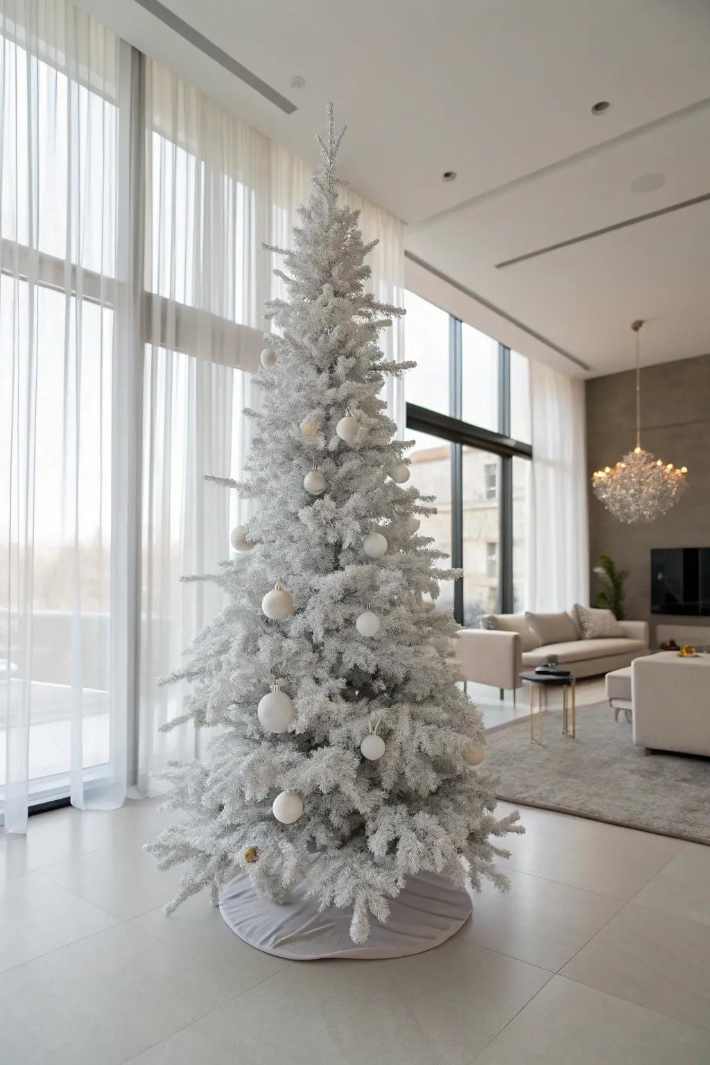 Minimalist modern style on a white Christmas tree.