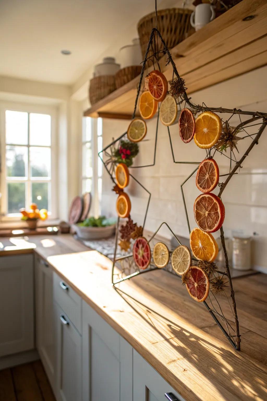 A summer citrus star wreath brings zest to your decor.