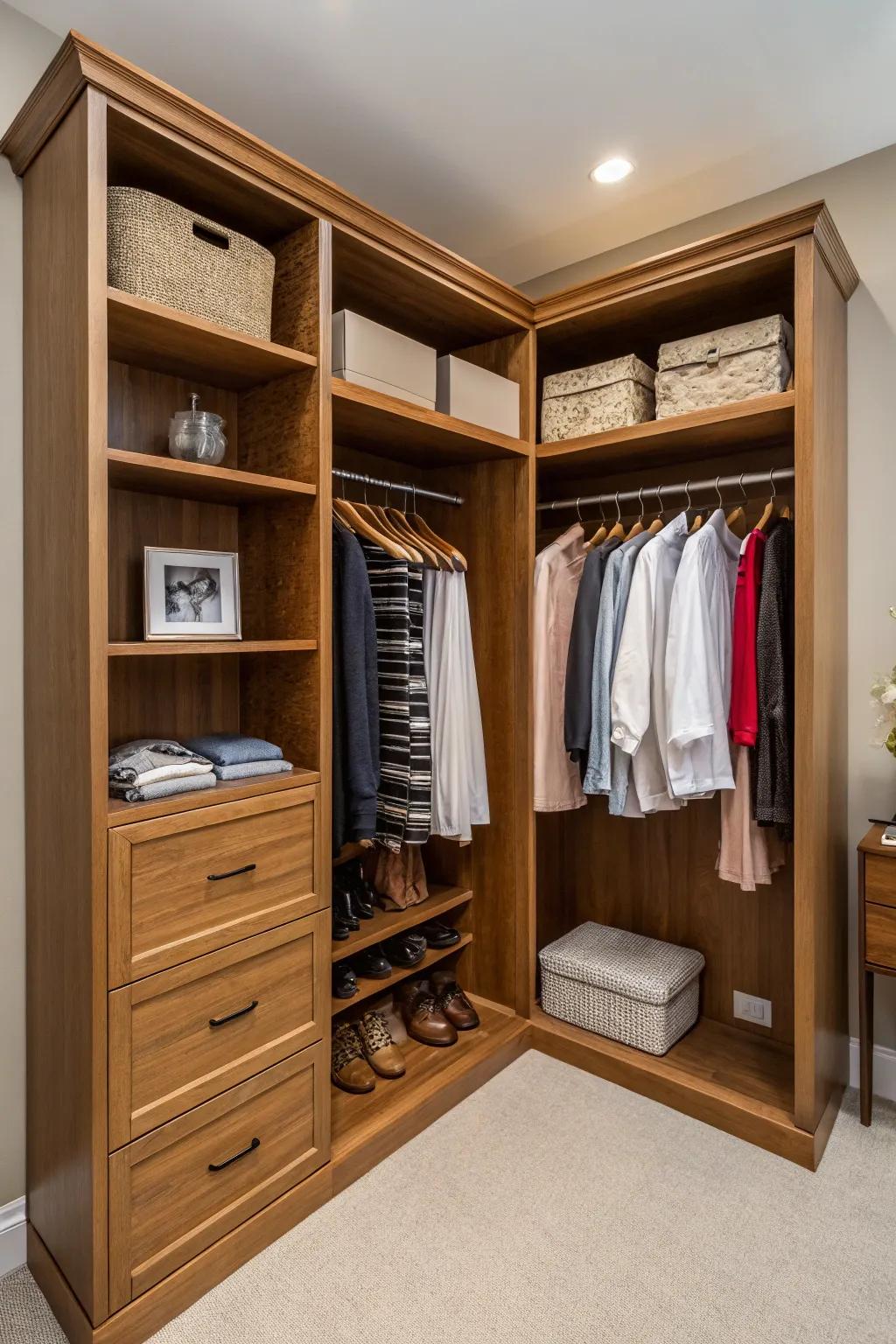 L-shaped layouts maximize storage in style.