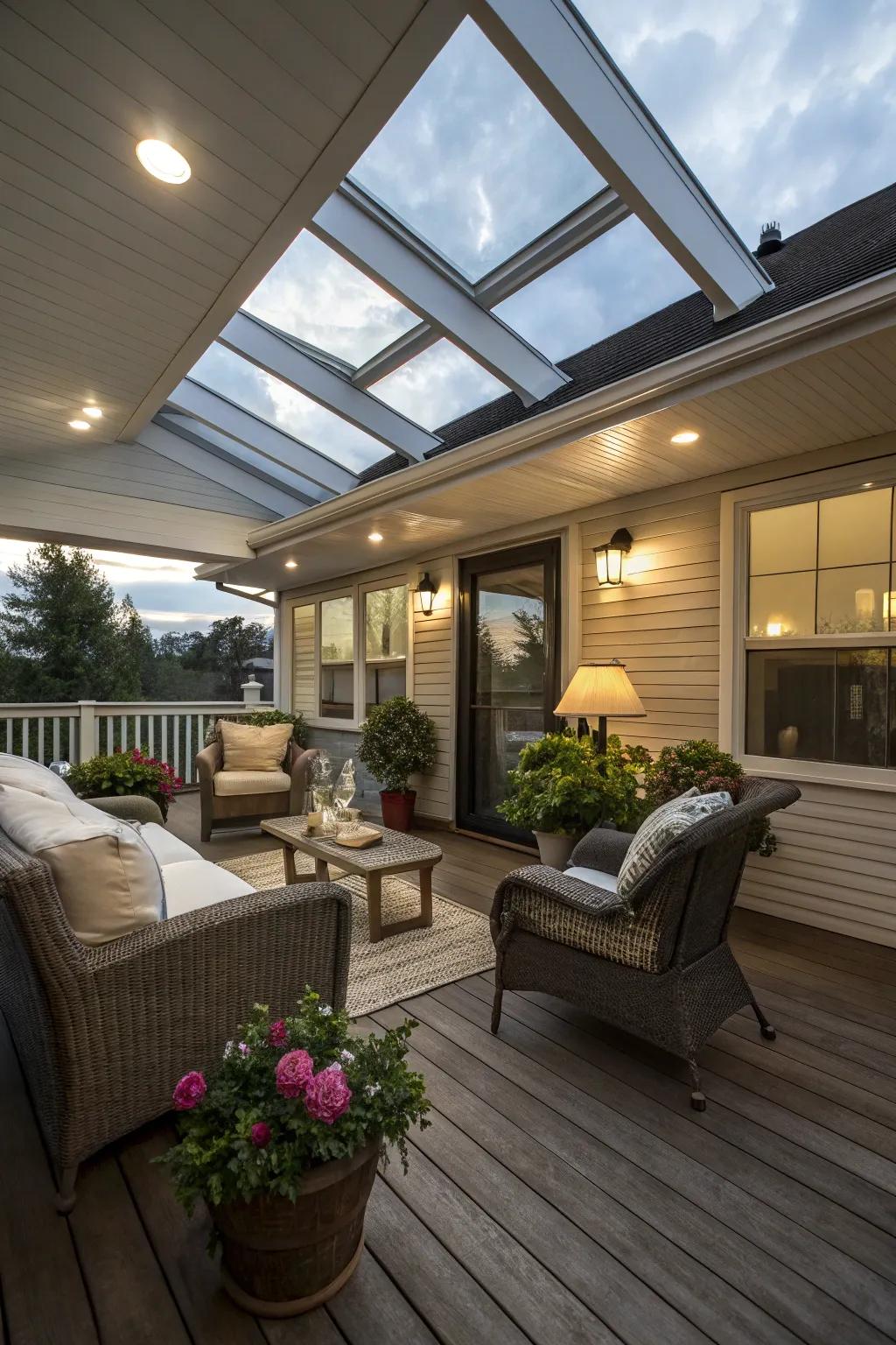 Daylight wells shower your sheltered patio with generous sunlight.