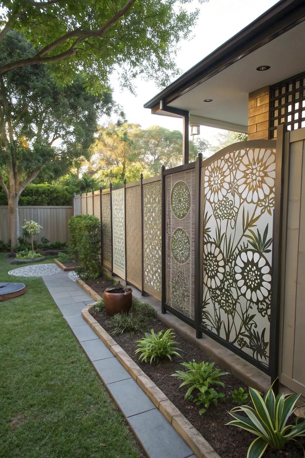 Artistic screens delivering privacy and aesthetic allure.
