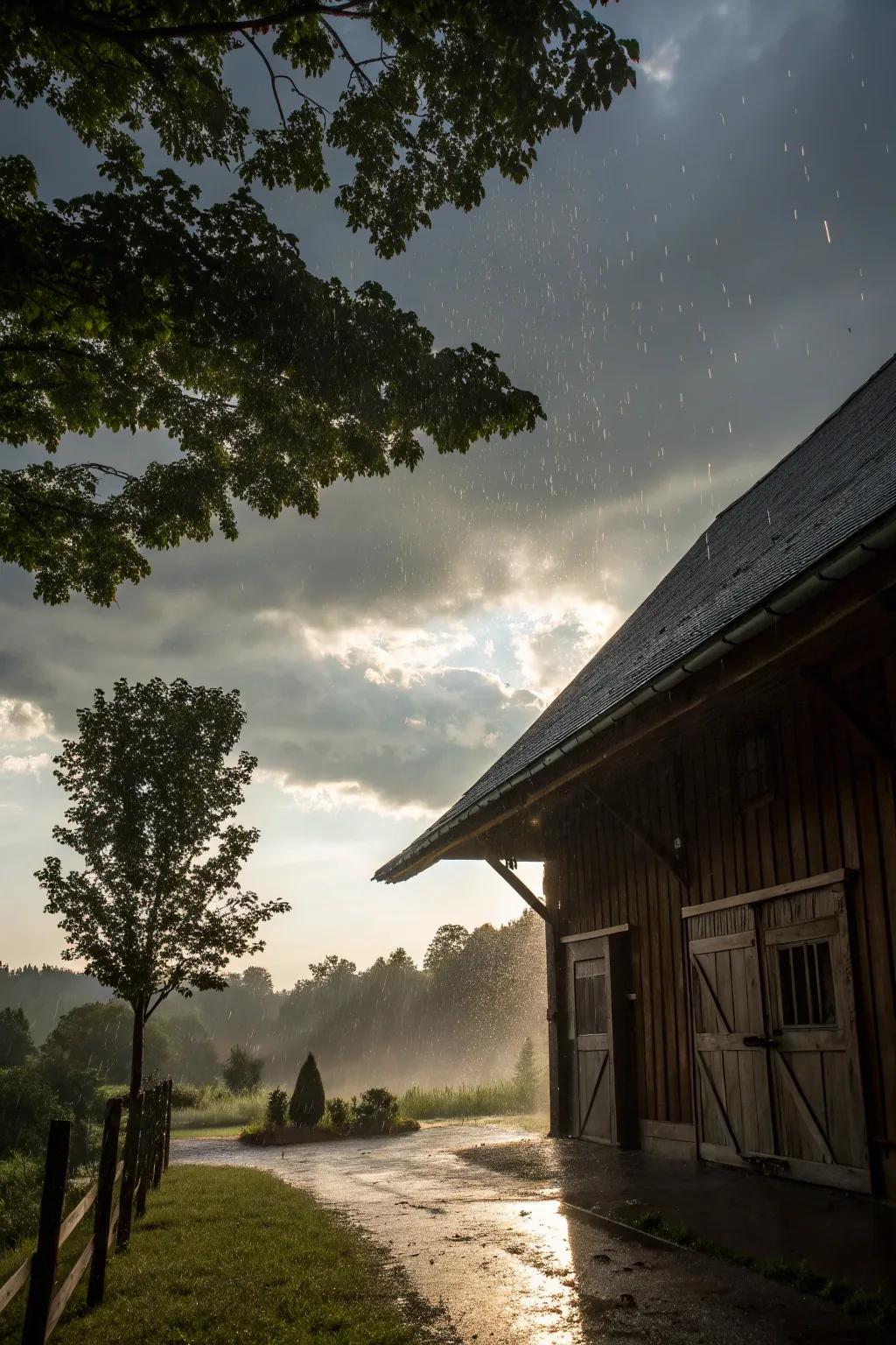 A sloped roof overhang crafted to withstand the elements.