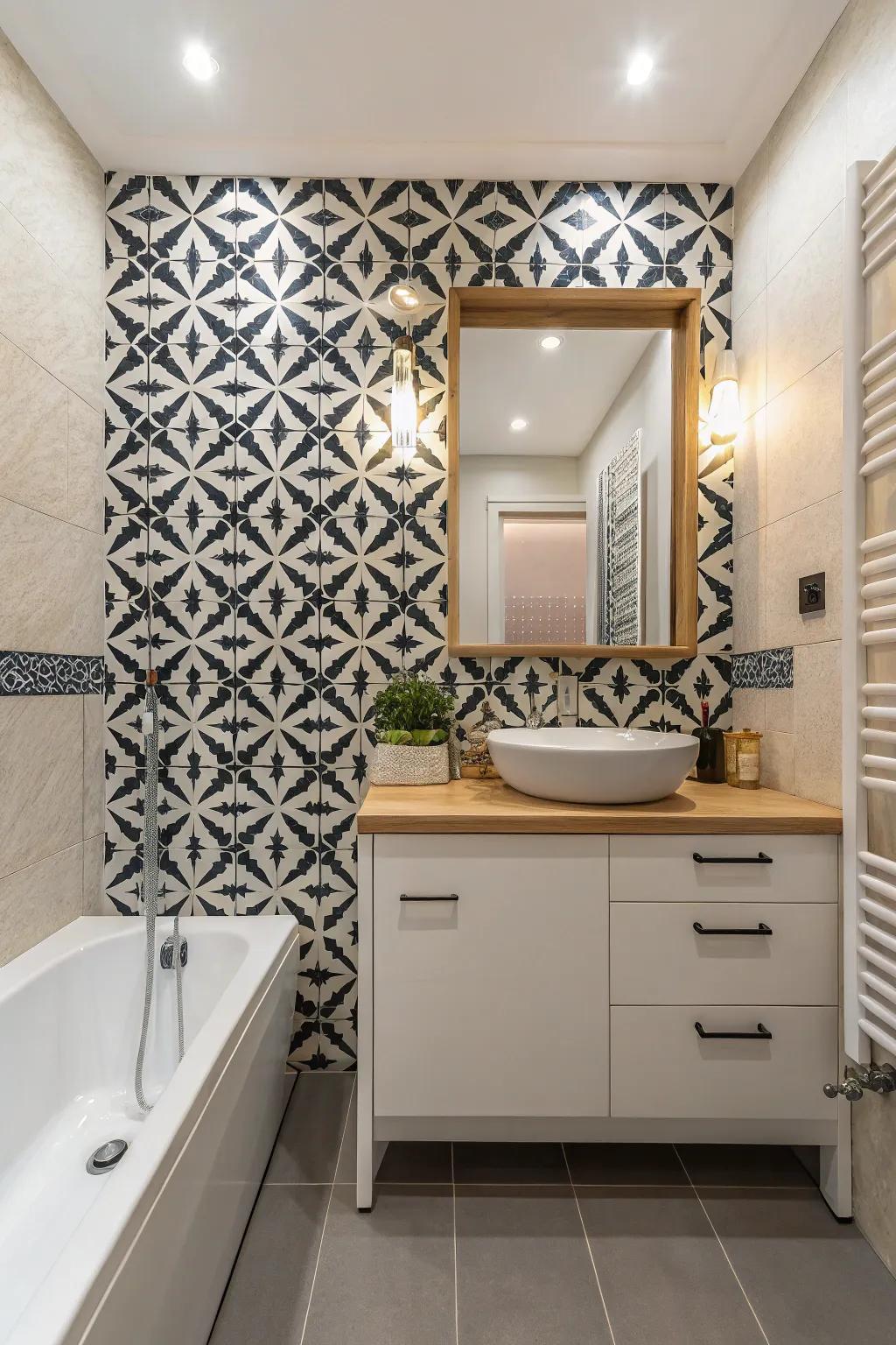 Geometric designs impart a striking, contemporary twist.