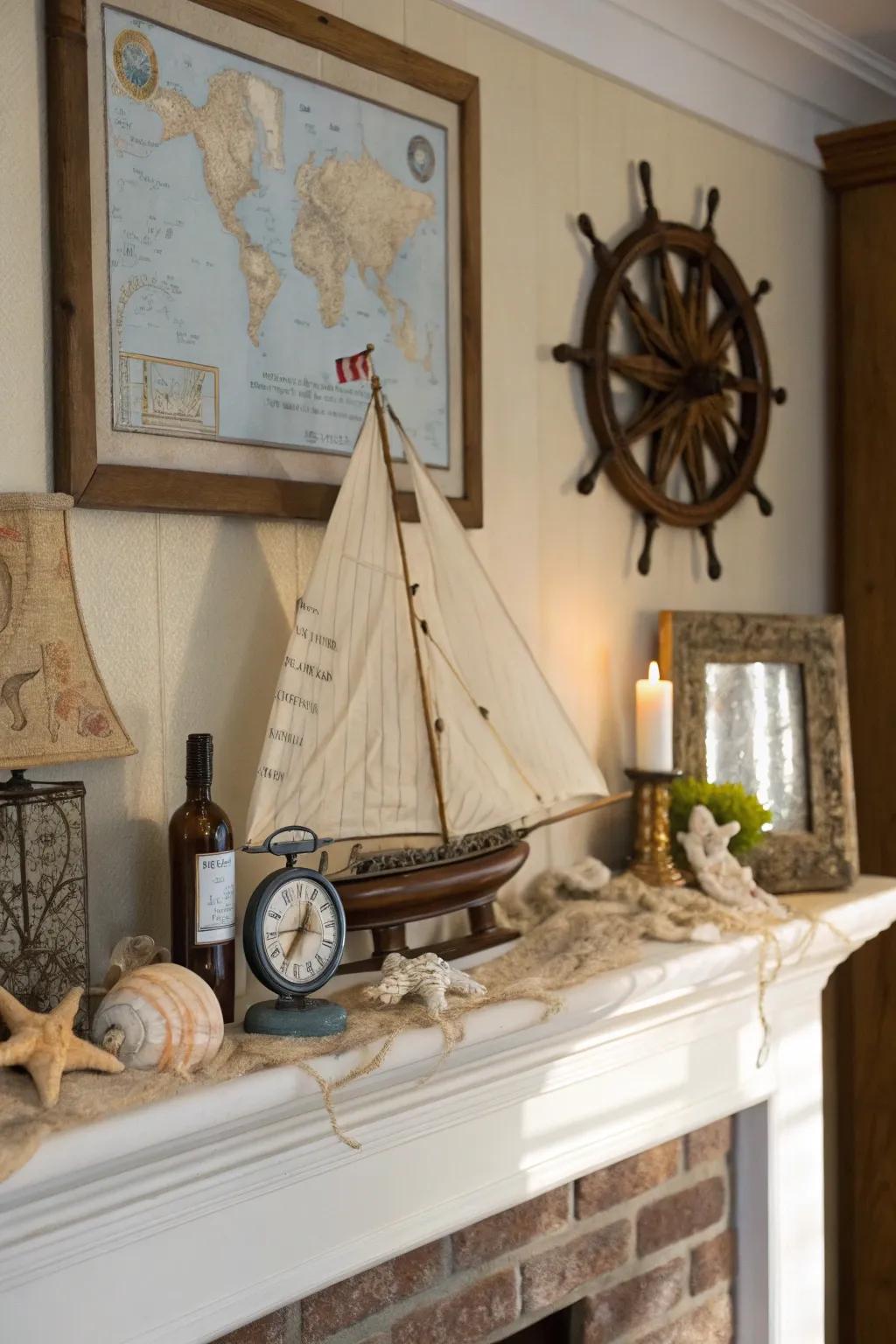 Maritime touches contribute an element of sea-inspired charm.