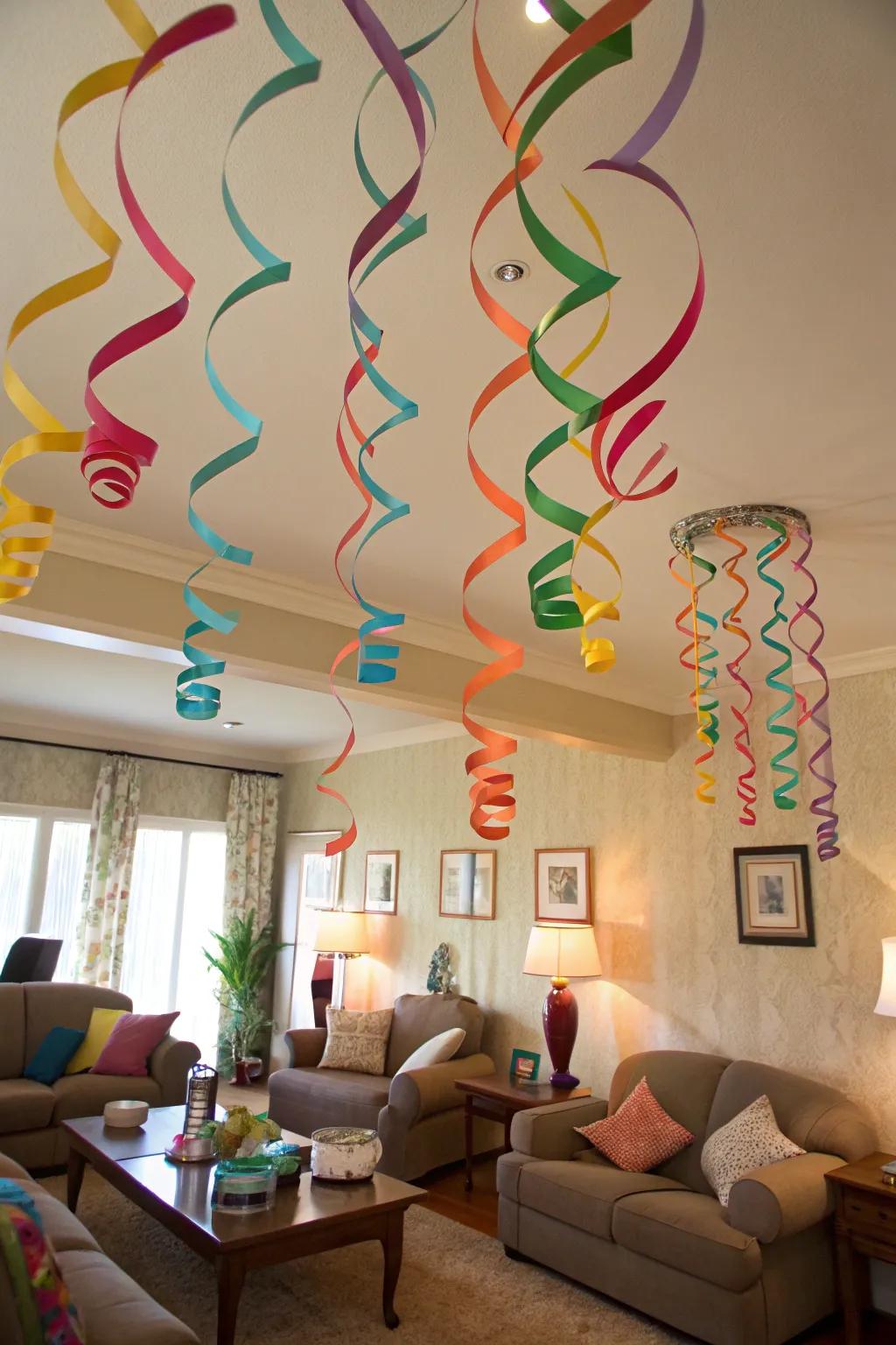 Attract the eye with alluring overhead decor.