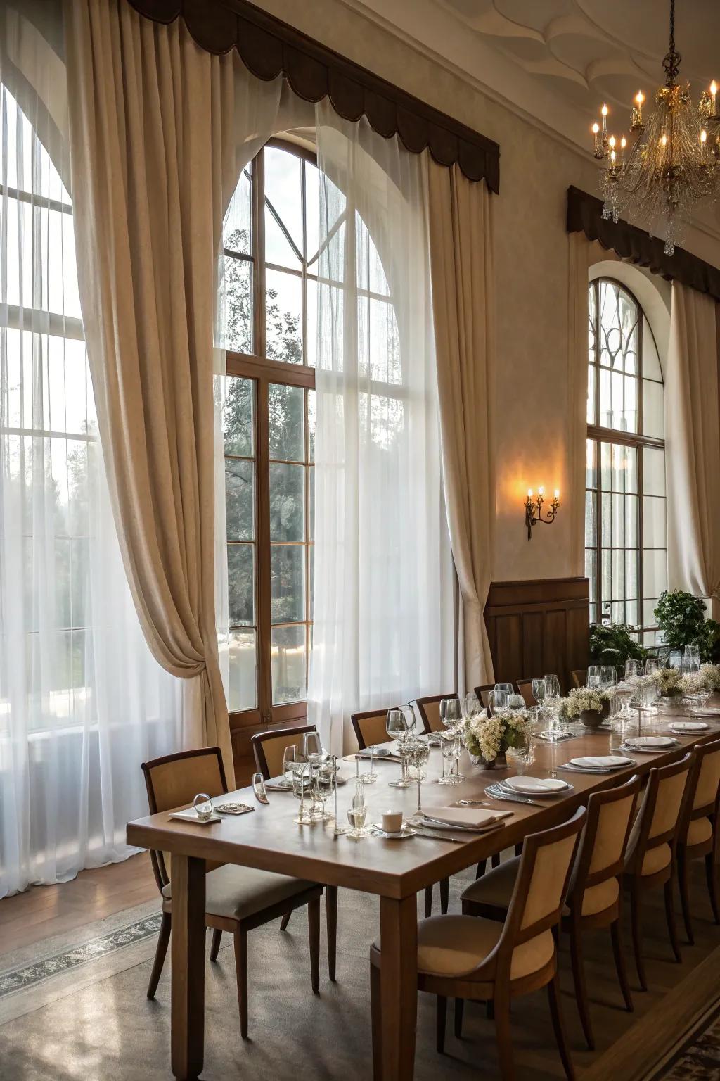 Natural light enhances the brightness and ambiance of your dining space.
