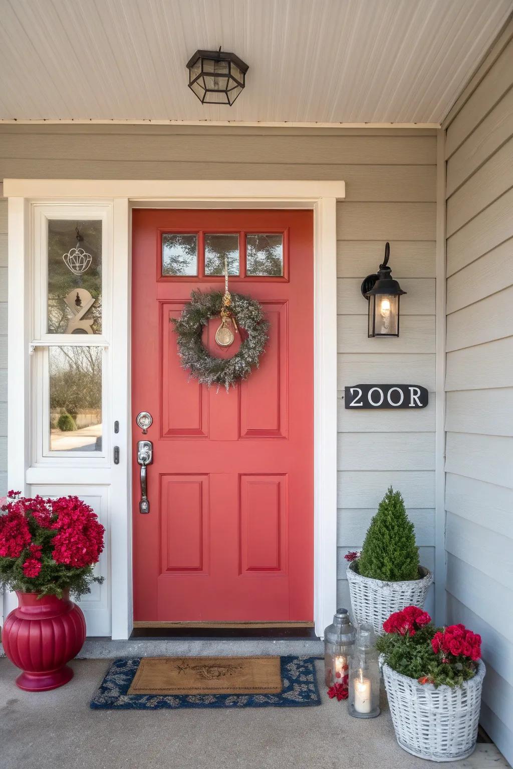 An eye-catching door color delivers a strong statement.