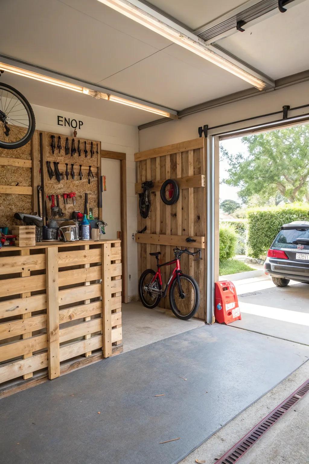 Handmade wood plank walls offer a cost-effective and rustic charm.