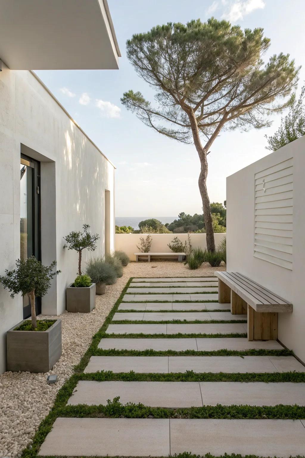 A serene outdoor area delivering minimalist charm.