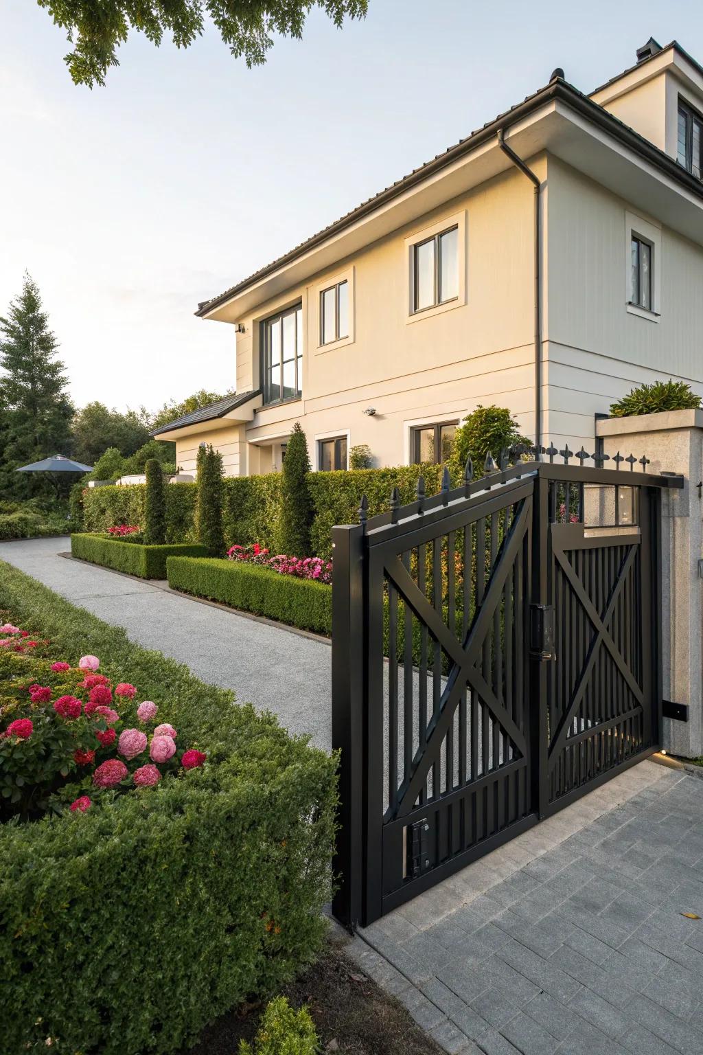 Black gates are the epitome of elegance.