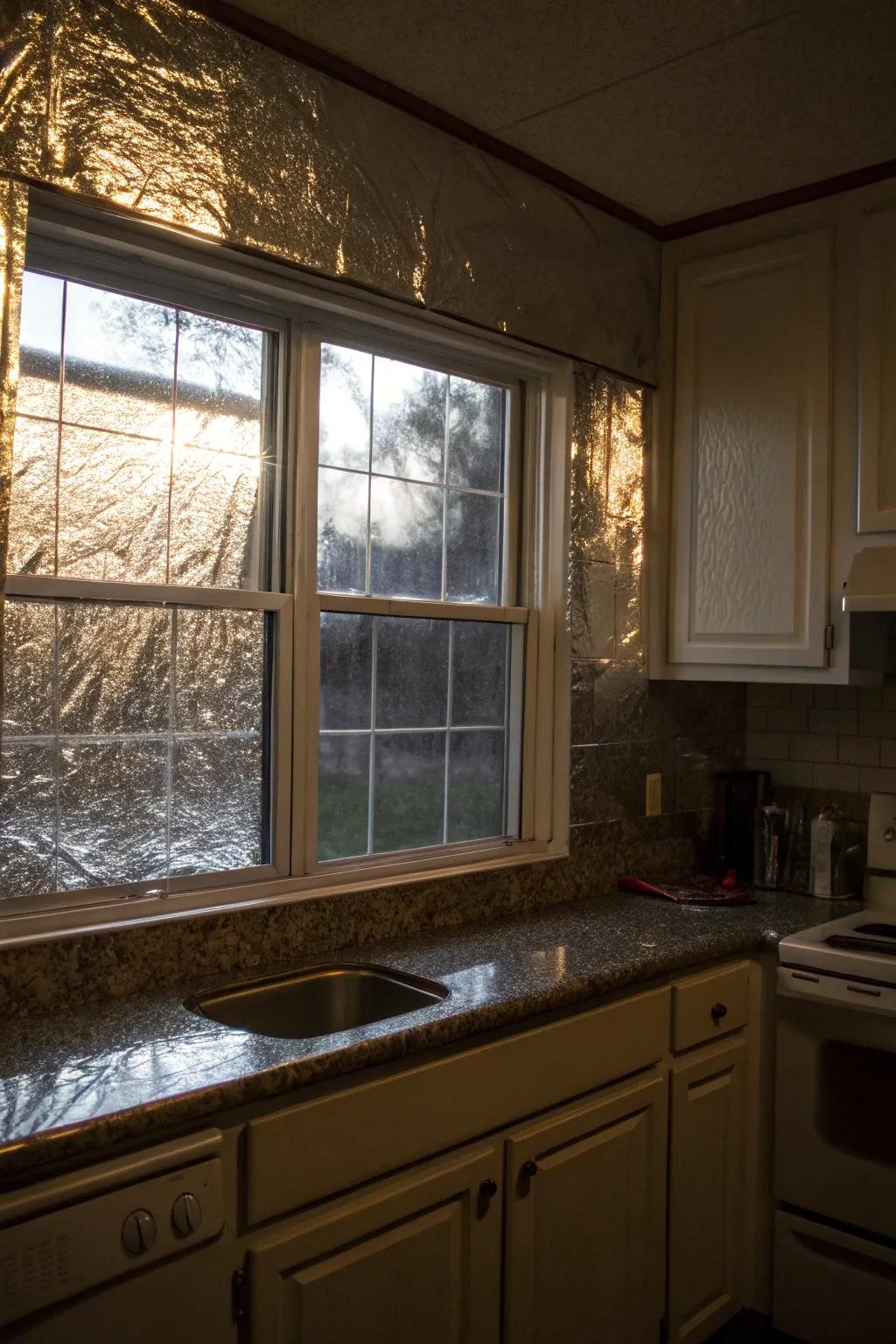 Aluminum foil is a straightforward yet effective method to block light on a budget.