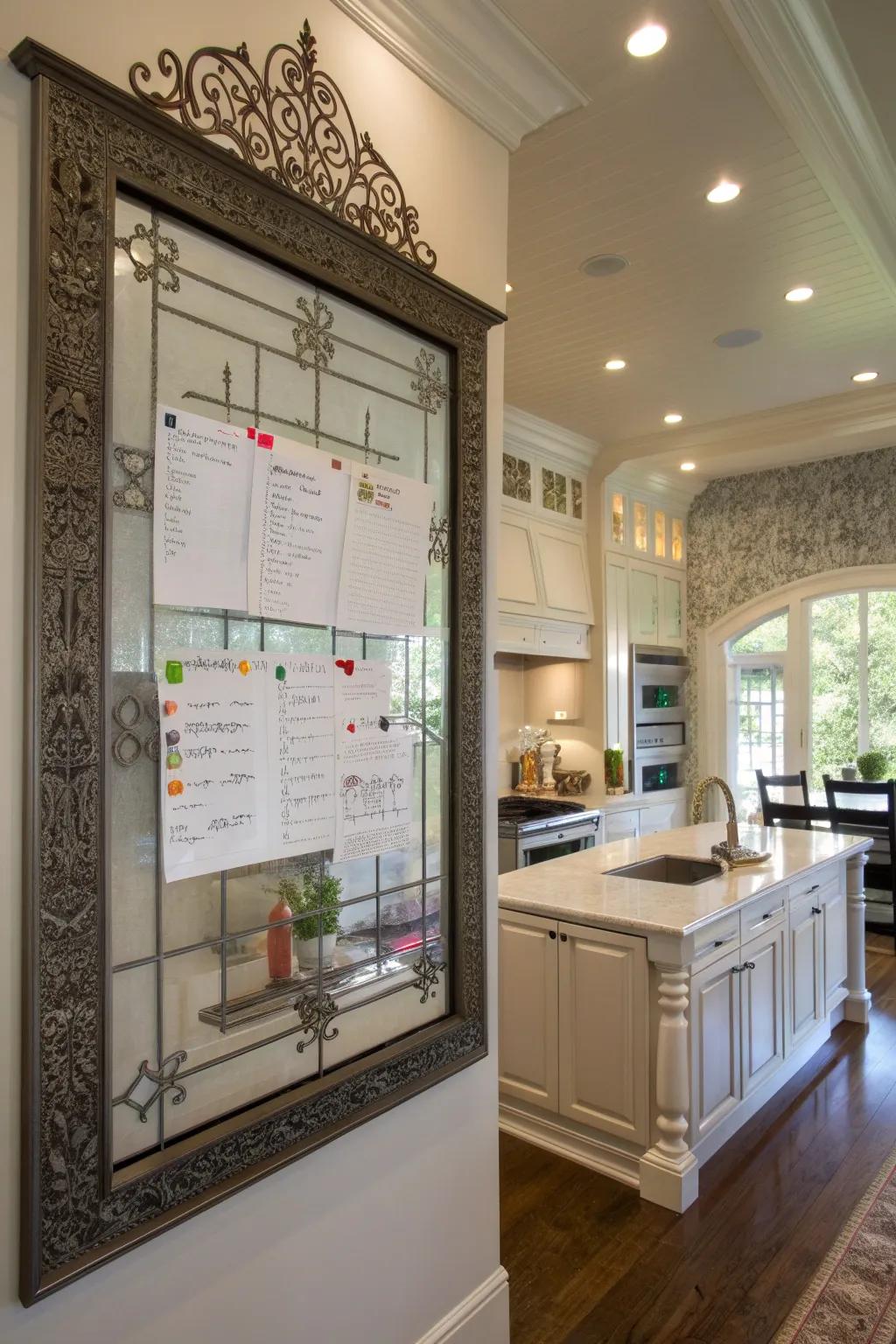 Elegance is captured in a glass and frame combination.