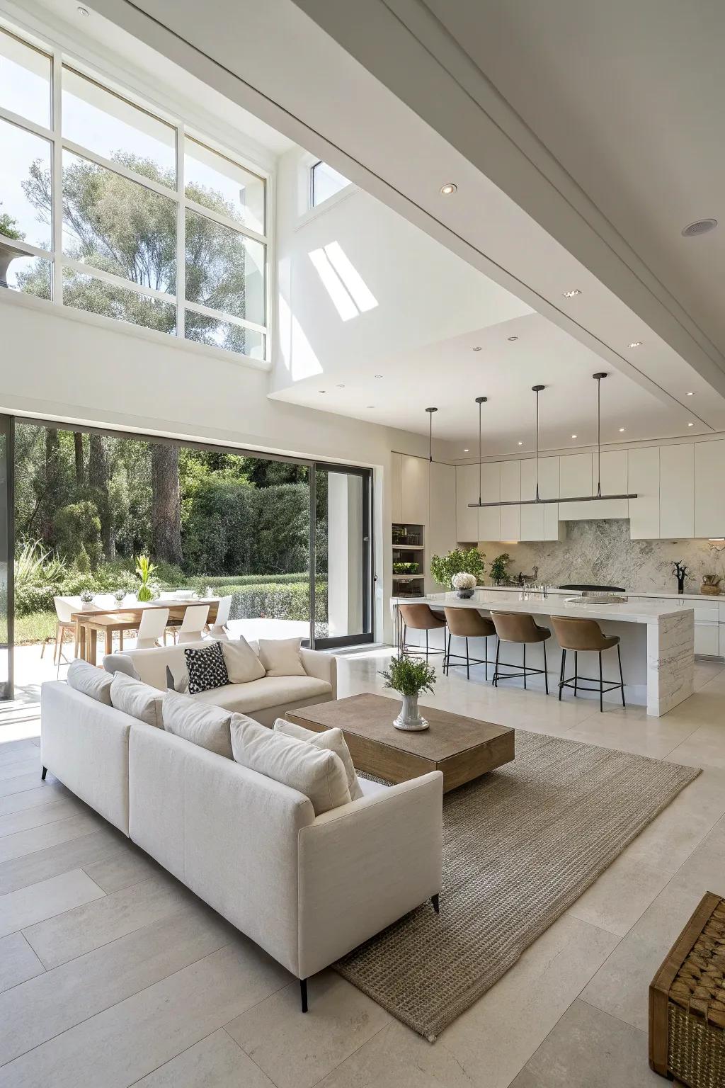 Simple furniture enhances a clean, open atmosphere.
