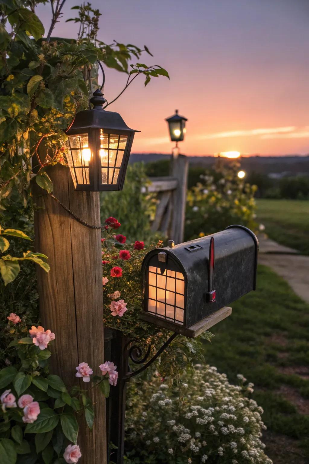 Solar beacons enhance nighttime visibility and curb appeal.