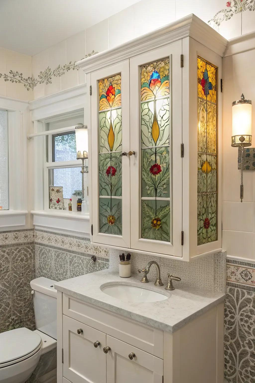 Artful inserts make your cabinet a standout piece.