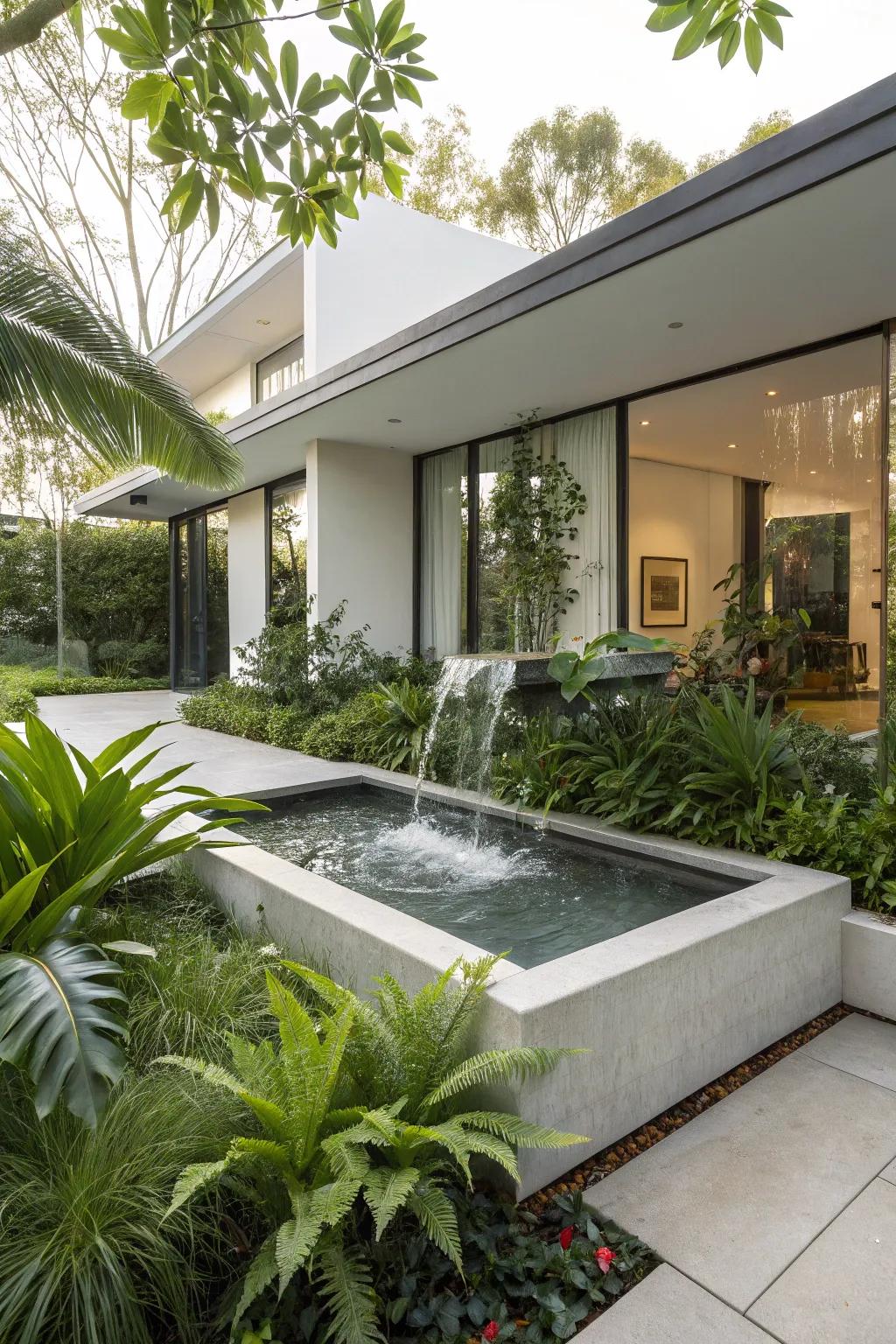 Incorporate a hint of opulence and calm with a contemporary aquatic element.