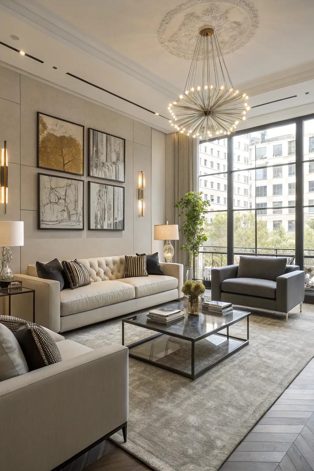Contemporary furniture that combines comfort and elegance in a modern home.
