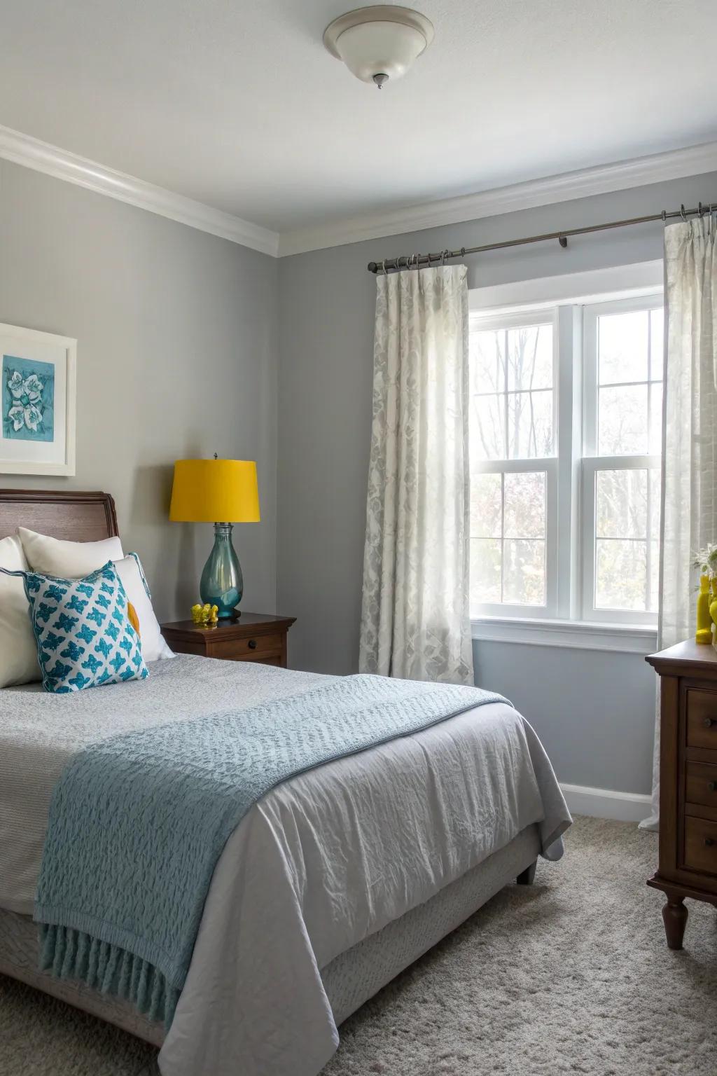 Subtle color accents add interest to a Stone Echo bedroom.