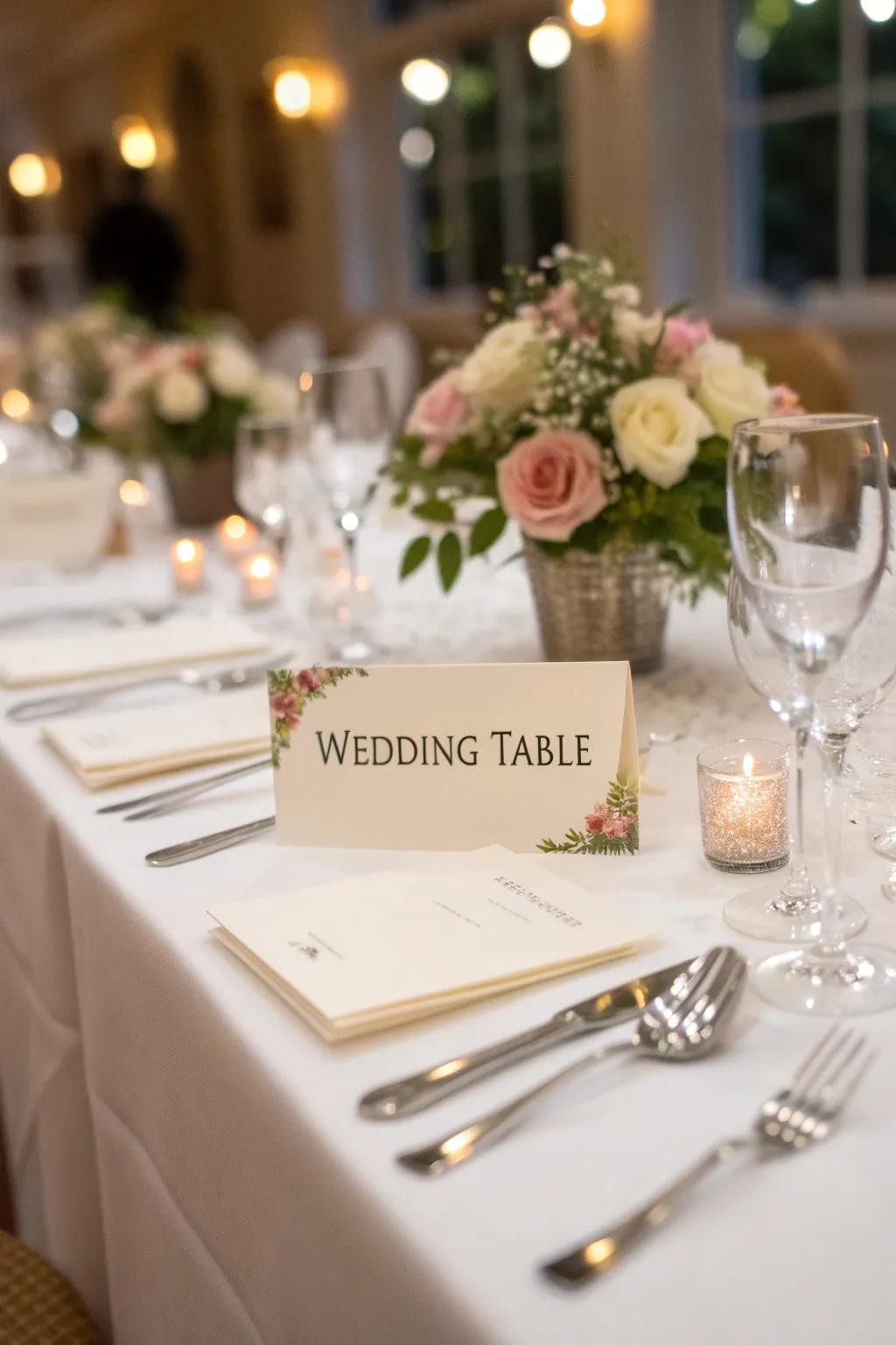 Personalized place cards add a special touch.