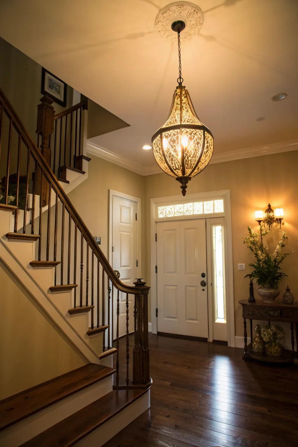 Lighting adds a touch of elegance and focuses attention in compact areas.