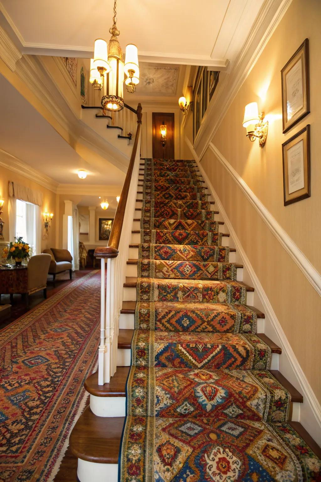 Add a touch of warmth with a stylish carpet runner.